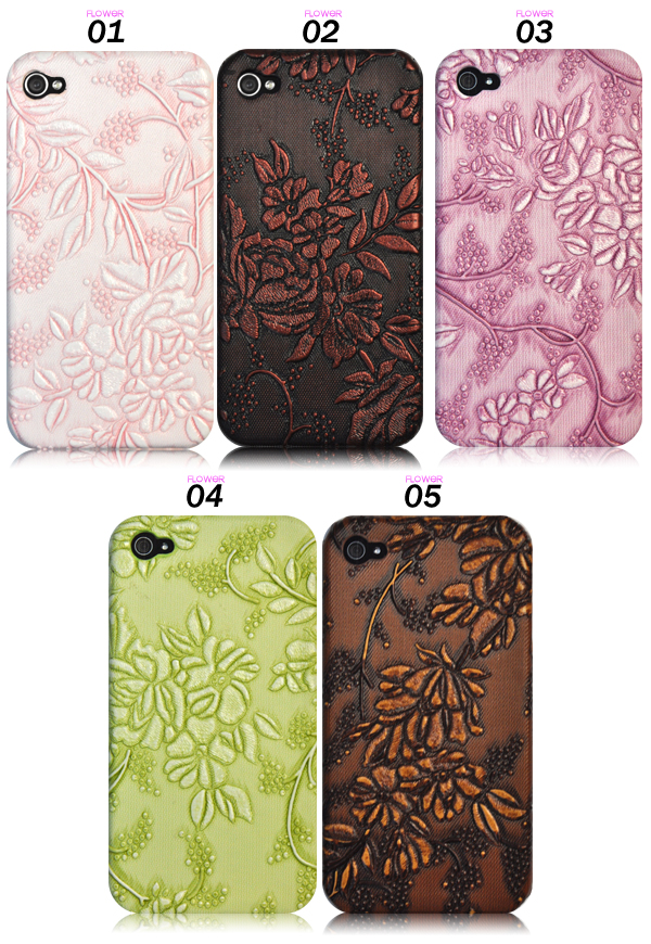 iPhone4/4S用フラワーデザインケース