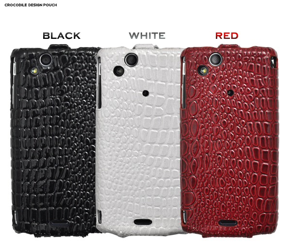 Xperia arc SO-01C用クロコダイルレザーデザインケースポーチ