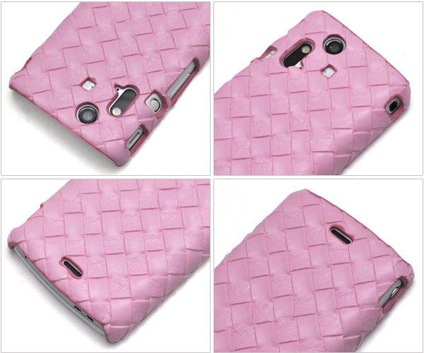 Xperia acro用メッシュレザーデザインケース