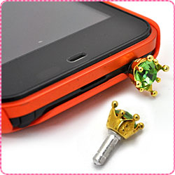 王冠×ラインストーン スマートフォンピアス/イヤホンジャックピアス