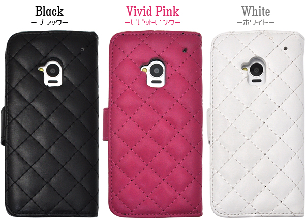 HTC J One HTL22用キルティングレザーケースポーチ