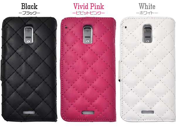 HTC J ISW13HT用キルティングレザーケースポーチ