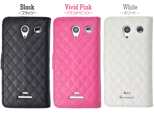 DIGNO M KYL22用キルティングレザーケースポーチ