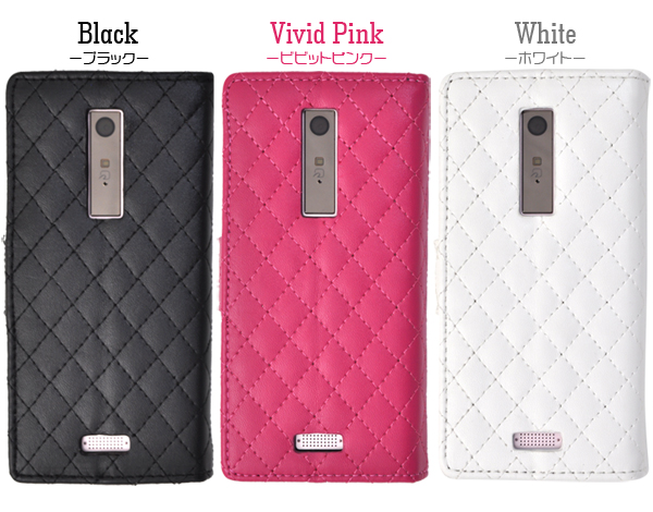 URBANO L02 KYY22用キルティングレザーケースポーチ