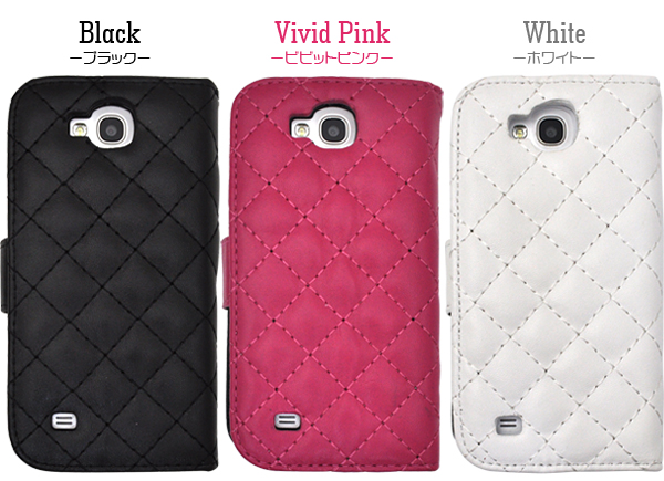 GALAXY SIII Progre SCL21用キルティングレザーケースポーチ