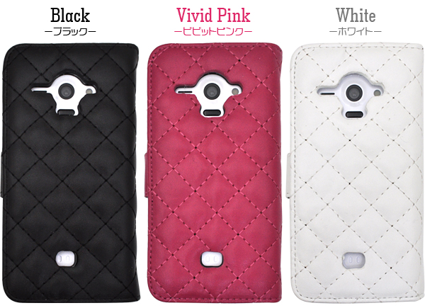AQUOS PHONE SERIE SHL22用キルティングレザーケースポーチ
