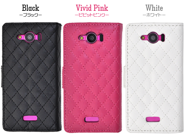 AQUOS PHONE SERIE mini SHL24用キルティングレザーケースポーチ