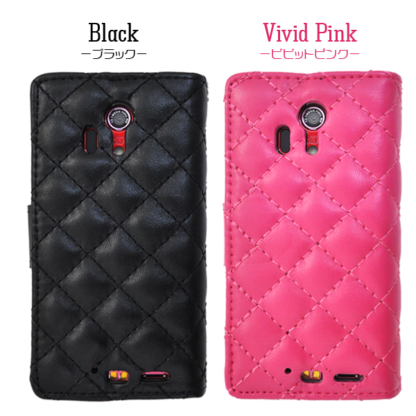 ARROWS X LTE F-05D用キルティングレザーケースポーチ