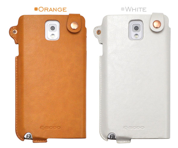 ネックストラップ付きGALAXY Note 3用レザーケースポーチ