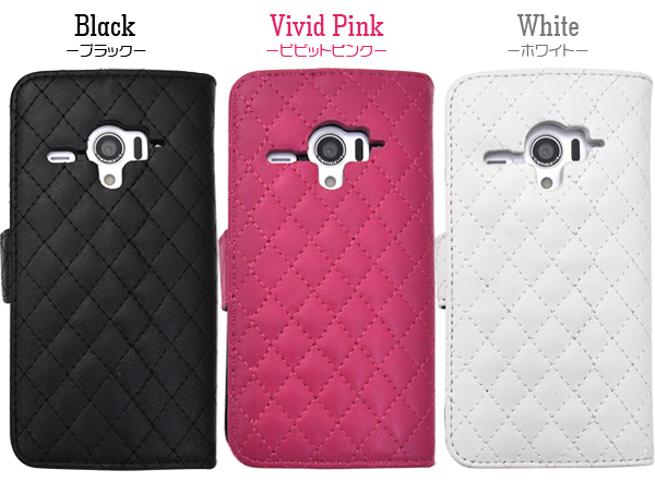 AQUOS PHONE ZETA SH-06E用キルティングレザーケースポーチ