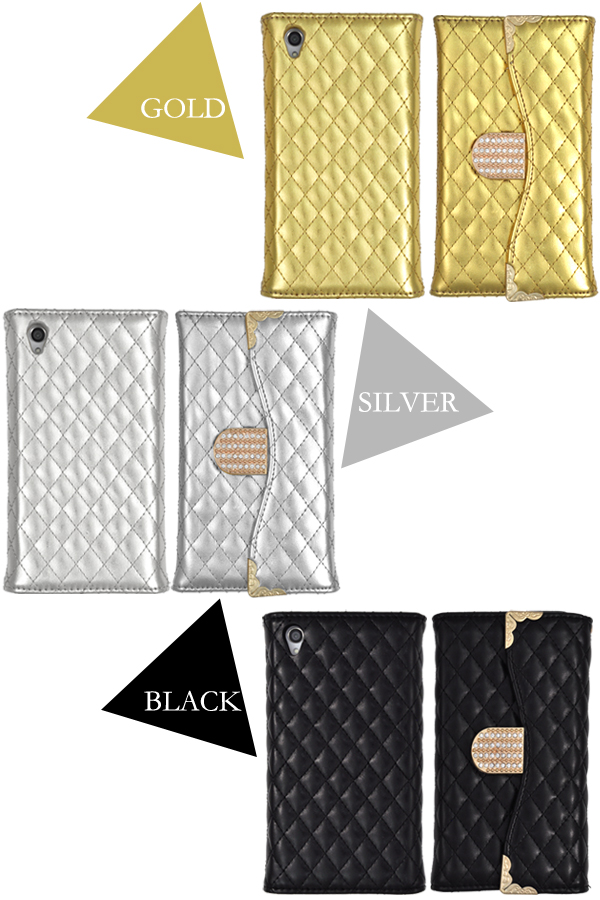 Xperia Z3(SOL26/SO-01G/401SO)用 ゴージャスエナメルケースポーチ