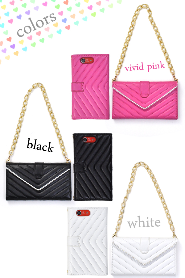 Xperia Z3 Compact SO-02G用 V字キルティングケースポーチ