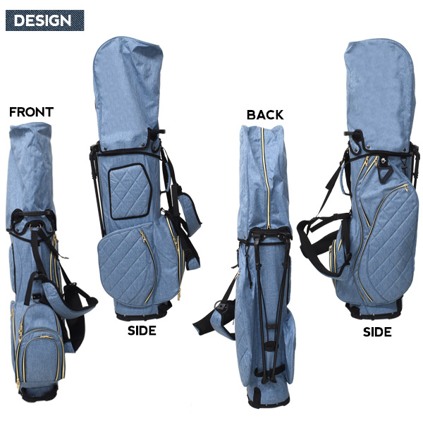 エヴィスゴルフ　デニム キャディバッグ スタンド機能付き 19ゴルフ デニム キャディバッグ インディゴブルー 8.5型 ゴルフ用品
