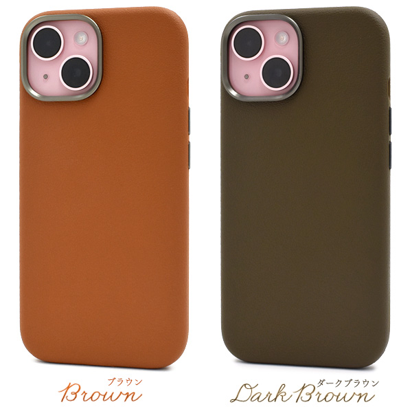 メール便送料無料<br>iPhone 15用 MagSafe対応シュリンクレザー