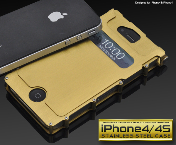 iPhone4S/iPhone4�p�X�e�����X�S�[���h�n�[�h�P�[�X