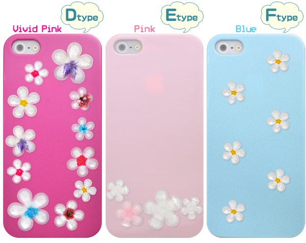 選べるフラワーデコデザイン付き！iPhone 5用ペールカラーケース