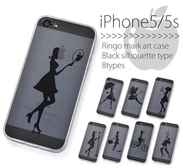 iPhone5�AiPhone5s�p�@�����S�}�[�N�A�[�g�P�[�X�@�u���b�N�V���G�b�g�^�C�v