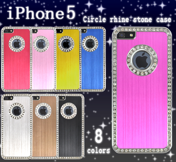 iPhone5専用サークルラインストーンケース