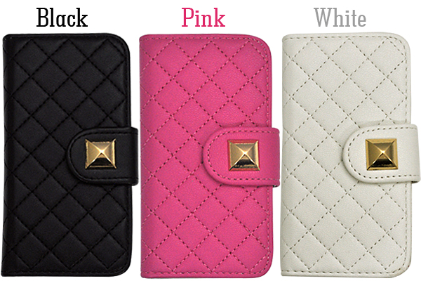 iPhone5/iPhone5s用キルティングレザーケースポーチ