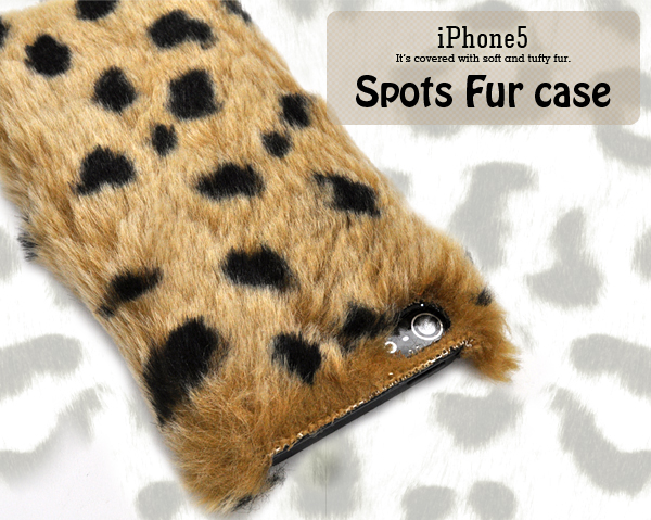 iPhone5用ぶち柄ファーケース