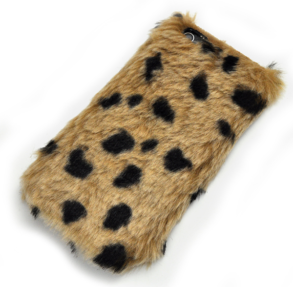 iPhone5用ぶち柄ファーケース