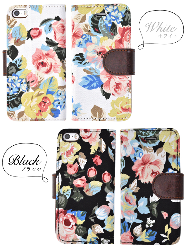iPhone5、iPhone5s用 フラワーポーチケース