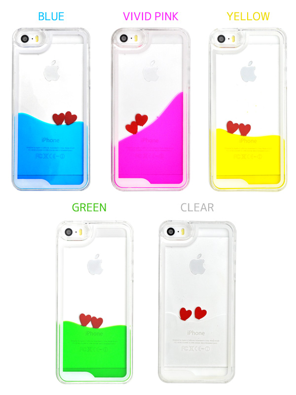 iPhone5/iPhone5s用ハートカラーウォーターケース