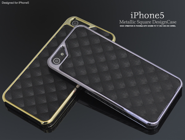 iPhone 5用メタリックスクウェアデザインケース