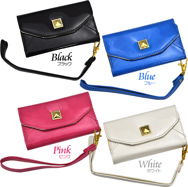 ストラップ付きiPhone5用エナメル風ケースポーチ