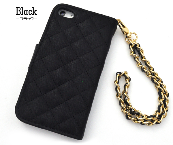 iPhone5/iPhone5s用キルティングレザーケースポーチ