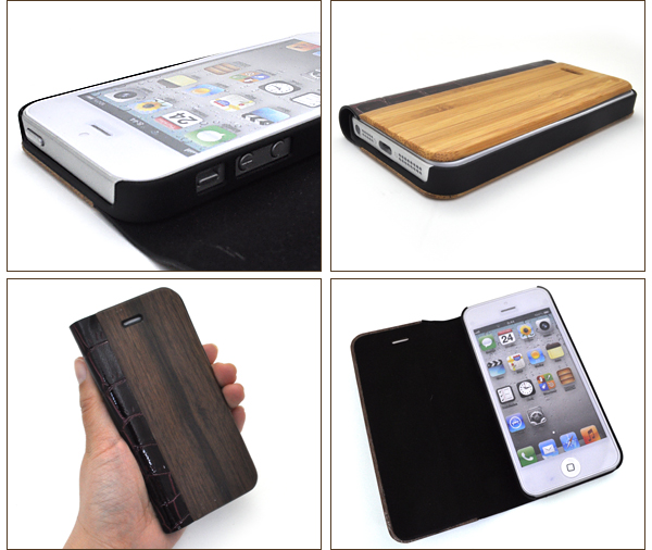 iPhone5/iPhone5s用竹製クロコデザインケースポーチ