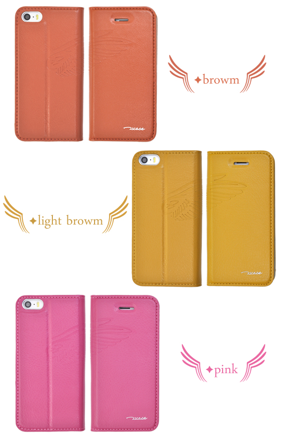 iPhone5、iPhone5s用 本革使用 横開きウイングレザーケースポーチ