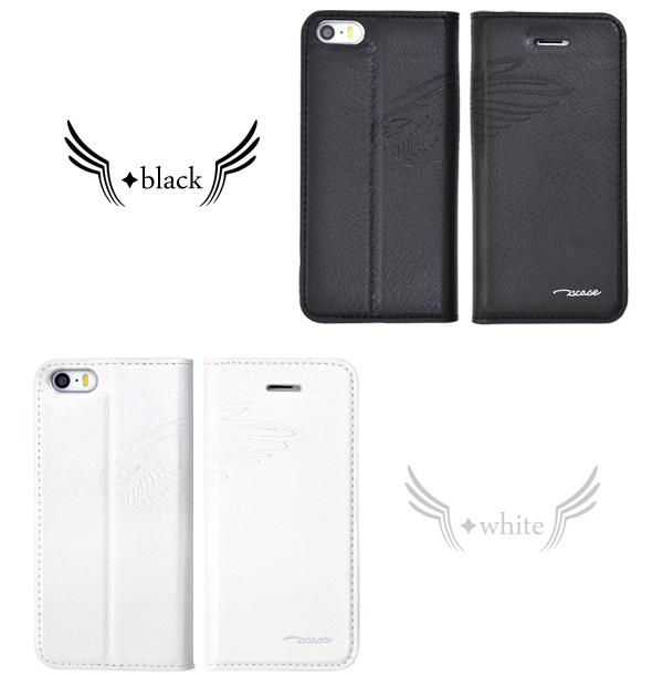 iPhone5、iPhone5s用 本革使用 横開きウイングレザーケースポーチ
