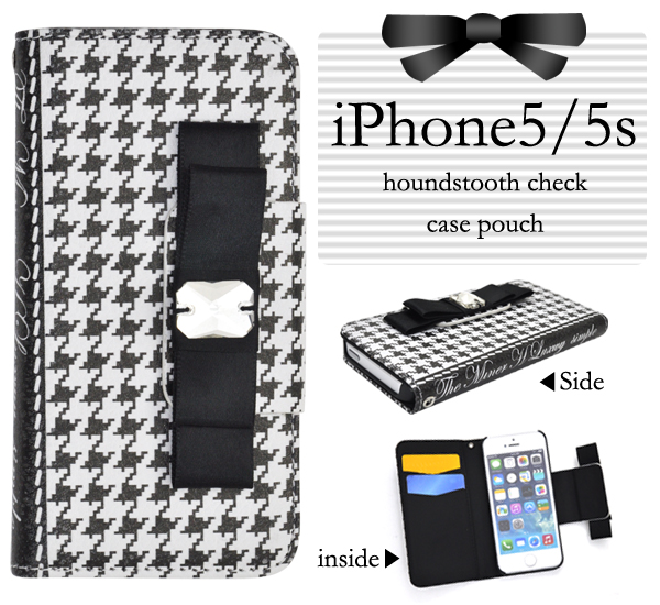 iPhone5、iPhone5s/iPhone SE用 千鳥格子ケースポーチ