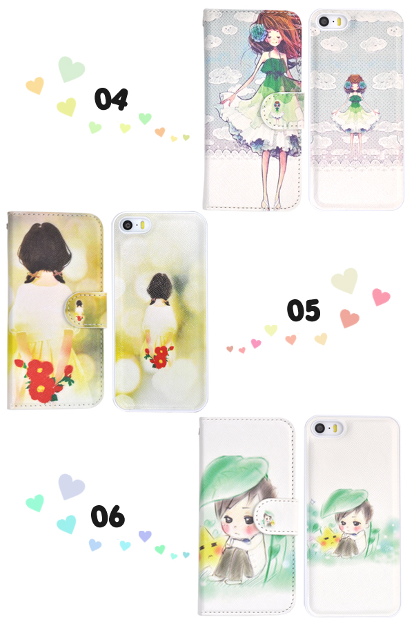 iPhone5、iPhone5s/iPhone SE用　イラストケースポース