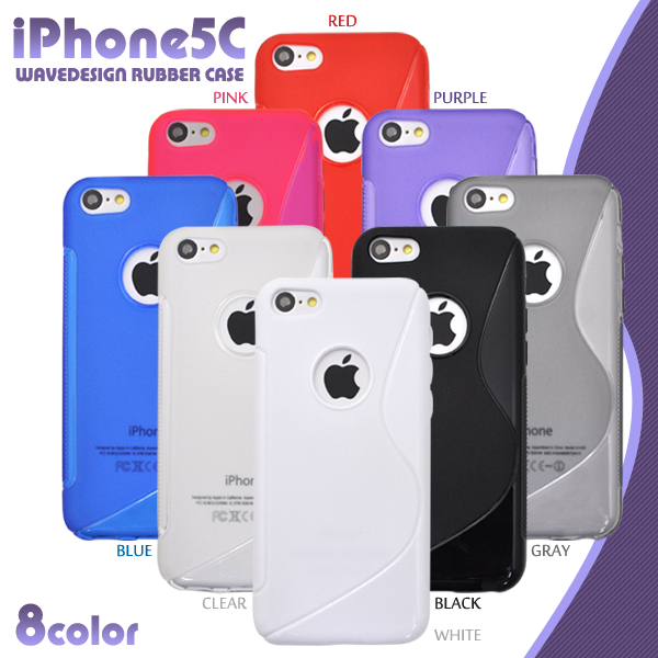 iPhone5C用ウェーブデザインラバーケース 