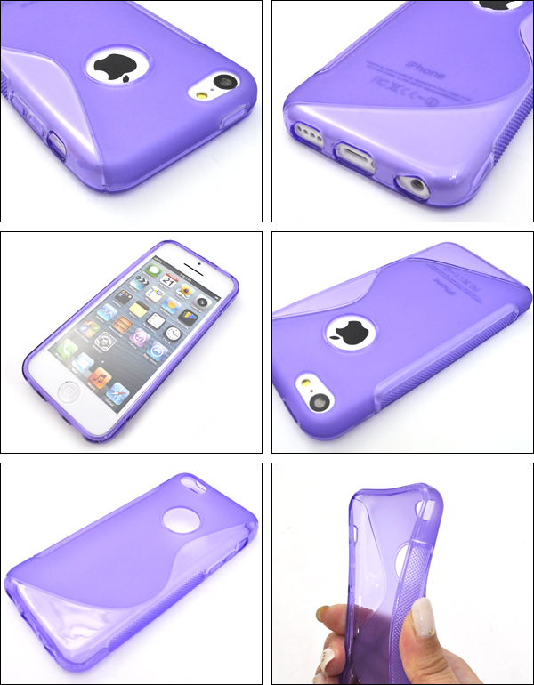 iPhone5C用ウェーブデザインラバーケース
