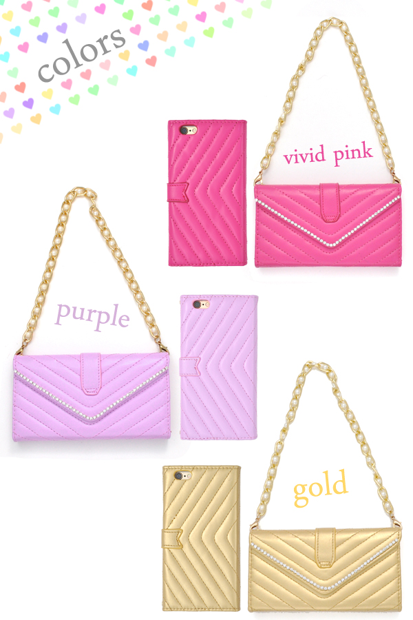 iPhone6用 V字キルティングケースポーチ