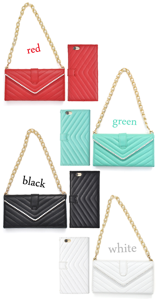 iPhone6用 V字キルティングケースポーチ