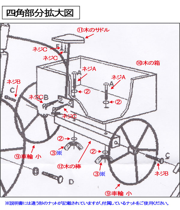 組み立て式　木製プランターカゴ　3輪タイプ