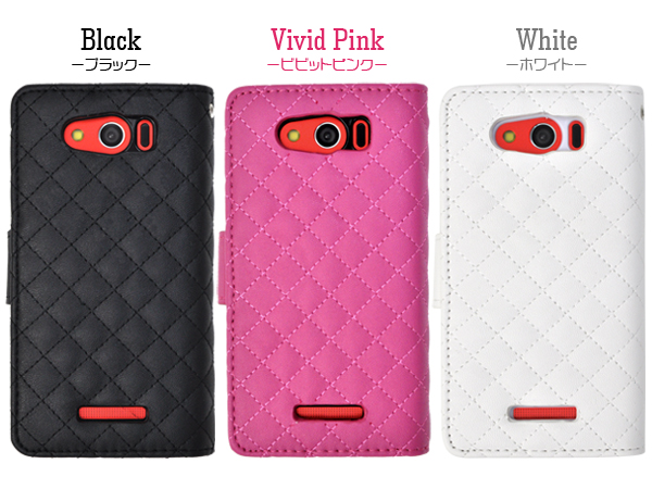 AQUOS PHONE Xx mini 303SH用キルティングレザーケースポーチ