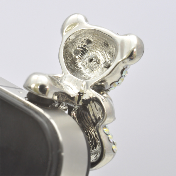 スマートフォン用ピアス　シルバー　くま型