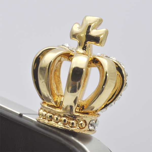 スマートフォン用ピアス　ゴールド　王冠型