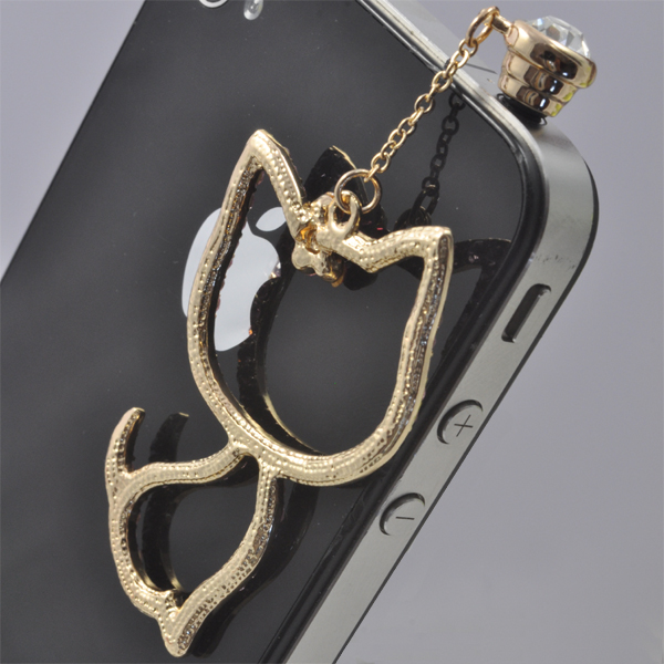 スマートフォン用ピアス　ピンク　ねこ型