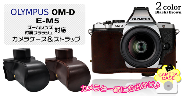 OLYMPUS(オリンパス) OM-D E-M5 　ズームレンズ/付属フラッシュ対応カメラケース＆ストラップセット