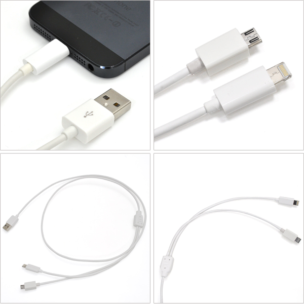 100cm二股USBケーブル(ツインケーブル) 