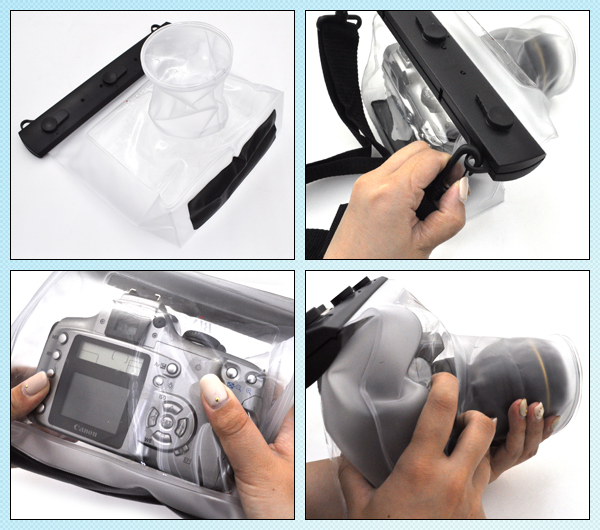 一眼レフカメラ用防水バッグ(レンズ8.5×10cm)