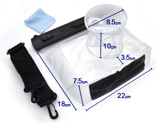 一眼レフカメラ用防水バッグ(レンズ8.5×10cm)