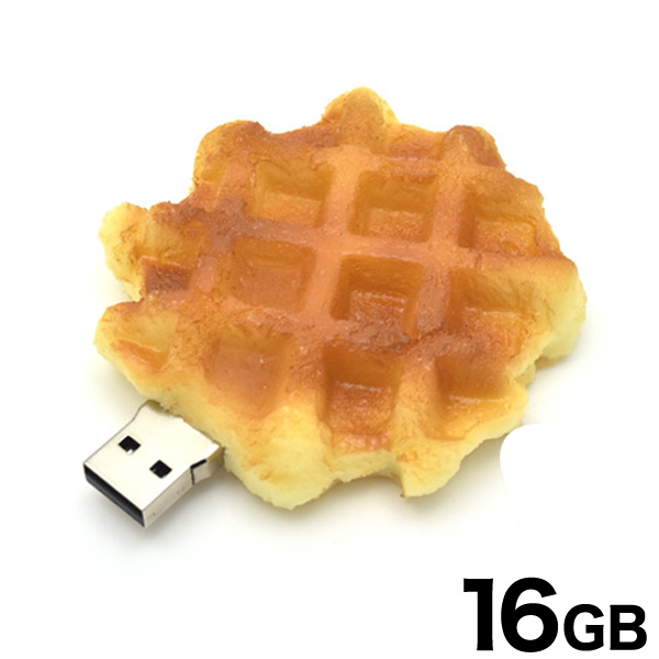 USBメモリ ワッフルタイプ 16GB おもしろUSBメモリ USBメモリー プレゼント ギフト パソコン データ フラッシュメモリ お菓子